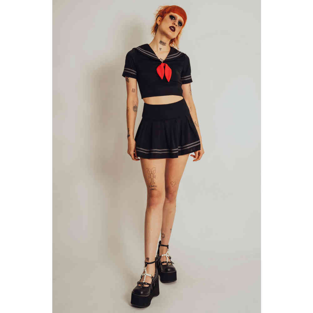 Jawbreaker - Sailor Goth Crop top - Noir